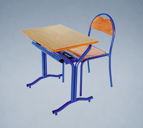 Pupitre scolaire biplace avec casier perforé A0512 – SAHARA MOBILIER